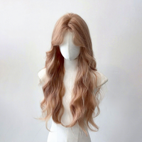 Perruques synthétiques résistantes à la chaleur, perruques longues ondulées corps blond fraise, ligne capillaire naturelle pour