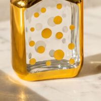 Flacon de parfum de luxe 15 ml, rectangulaire, avec cadre doré, applicateur à bille, rechargeable, flacon de parfum vintage, emballage cadeau