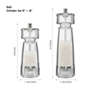 ชุดขวดที่บดเกลือและพริกไทยทำจากพลาสติกใสชุดเครื่องบดขวดโลหะสแตนเลสด้วยมือด้วยมือขนาดมินิล้างออกแบบโลโก้ได้ตามต้องการ - Product Image 5
