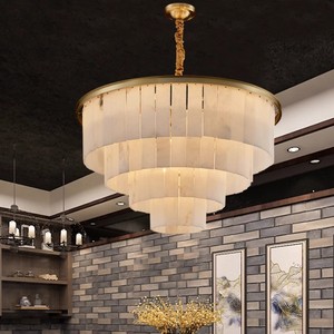 Lámpara de araña redonda minimalista moderna con luz LED de múltiples cabezales E27 para comedor, lámpara de iluminación para hotel - Product Image 2