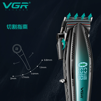 Tondeuse à cheveux haute puissance VGR270 avec écran numérique, base électrique, pour salon de coiffure, professionnelle, haute vitesse 9000 tr/min
