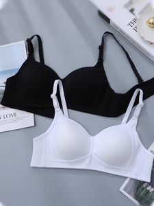 Soutien-gorge sans armatures sans coutures pour femme, bonnet complet, bretelles réglables, dos en Y, couleur unie, usage quotidien, Spandex Polyester Blanc - Product Image 3
