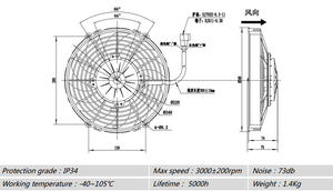 Ventilateurs axiaux à roulement à billes YWF-200 220V AC, carrés, à montage mural, faible <span class=keywords><strong>bruit</strong></span>, pour usage domestique et <span class=keywords><strong>extérieur</strong></span> - Product Image 3