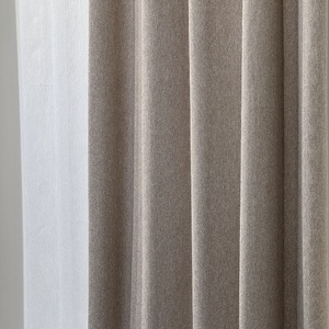 Tela de pongee de poliéster 100% de alta calidad, cortinas ligeras, tela opaca de Color sólido tejida para sala de estar de lujo suave - Product Image 2