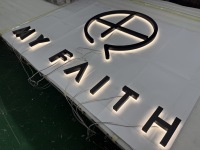 Enseigne commerciale personnalisée en lettres 3D rétroéclairées par LED pour entreprises, extérieure, étanche, en acier inoxydable, lettres en relief, enseigne de devanture IP65