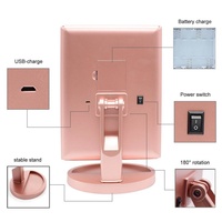 Miroir cosmétique de bureau avec rotation à 180 degrés, grossissement 3x/2x, miroir de maquillage pliable avec lumière
