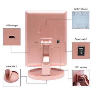 Desktop Cosmetic <b>Mirror</b> 180 Degree Rotation Magnification 3x/2x Makeup <b>Mirror</b> with Trifold Vanity <b>Mirror</b> With Light - Product Image 2