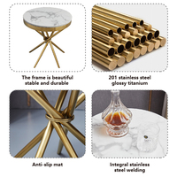 Vente en gros, nouveau design, pied en acier inoxydable, meubles de maison modernes, marbre, salon, nid, table basse