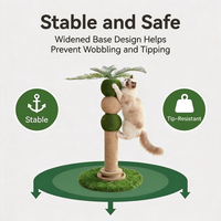 Griffoir pour chat en sisal à base large anti-basculement avec corde durable enroulée à la main, piste à balle roulante, Carton Fancie, Fourniture en gros