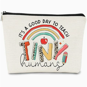 Trousse de survie pour professeur <span class=keywords><strong>en</strong></span> lin tendance, petite trousse de maquillage à fermeture éclair, étui cosmétique pour cadeau d'appréciation, de remise de diplôme ou d'anniversaire - Product Image 6