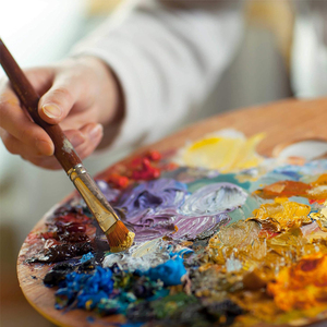 <span class=keywords><strong>Palette</strong></span> de peinture d'artiste ovale rectangulaire <span class=keywords><strong>en</strong></span> <span class=keywords><strong>bois</strong></span> pour mélanger la peinture à l'huile acrylique - Product Image 5