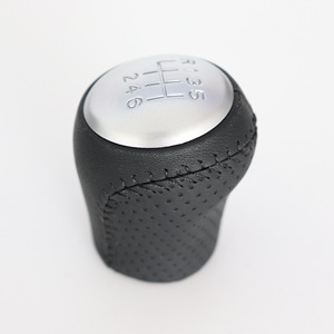 Leather Gear <b>Shift</b> <b>Knob</b> For Nissan Qashqai 6 Speed Manual Transmission Ergonomic Design With Stitched Perforated Cover - Product Image 2