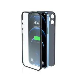 Vidro temperado Full Film Integrado Dual Layer Shockproof 360 Phone Case Para Trabalhadores da Construção Para iPhone 13 12 Pro Max Mini