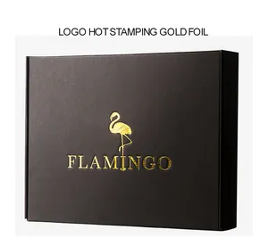 Caixa de papel embalagem de cosméticos personalizada, caixa de papel preta da embalagem do cosmético com logotipo