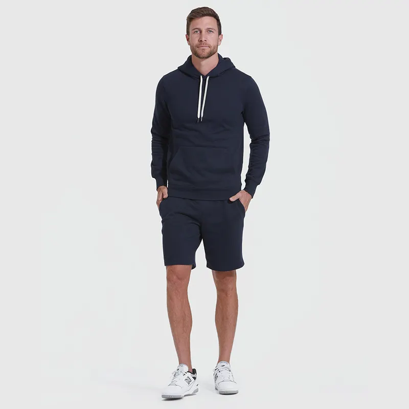 Custom Mens 2 Piece Outfits Hoodie Sweatshirt Tracksuit Joggers Shorts Sweatsuit Set with Pockets at Amazon Men's Clothing store