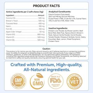 Friandises à Mâcher Douces pour Chiens Ingrédients Naturels Absorption Rapide Traitement <span class=keywords><strong>Anti</strong></span>-<span class=keywords><strong>Puces</strong></span> et Tiques Protection Longue Durée Soulagement des Démangeaisons - Product Image 5