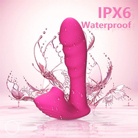 Silikon Erwachsenen-Spielzeug 2-in-1 G-Punkt & Klitoris Saugvibrator mit 10 Vibrationsmodi 100% Wasserdicht Tragbarer Dildo für Frauen