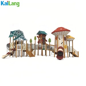 Toboggan et moulin à vent combinés en bois <span class=keywords><strong>KAILANG</strong></span> KLM18301 de haute qualité pour aire de jeux extérieure pour enfants, capacité supérieure à 100 kg, pour 5 à 10 enfants - Product Image 1