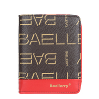 BAELLERRY Dompet Louis untuk Wanita, Dompet Pendek Retro Multifungsi, Dompet Ponsel Ritsleting, Tempat Kartu Desainer Mewah