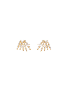 Orecchini a perno a forma di stella placcati oro 18 carati, gioielli di cristallo alla moda da donna, idea regalo - Product Image 1