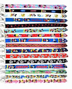 Cordons de cou mignons à l'effigie de Mickey et <span class=keywords><strong>Minnie</strong></span>, accessoires anti-perte, vente en gros, impression de haute qualité, cordon personnalisé avec logo, <span class=keywords><strong>porte</strong></span>-clés pour cartes - Product Image 2