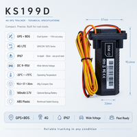 Traceur GPS 4G KS199D pour véhicule, antivol, coupure à distance, localisation en temps réel, suivi double mode GPS BDS avec ACC IP67