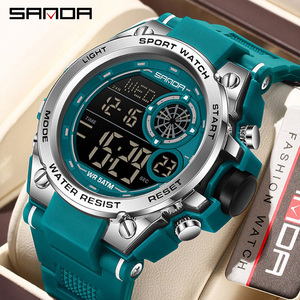 SANDA 6255 Montre numérique multifonctionnelle à affichage unique pour étudiants du collège et du lycée, étanche, pour sports de plein air, alarme lumineuse - Product Image 3