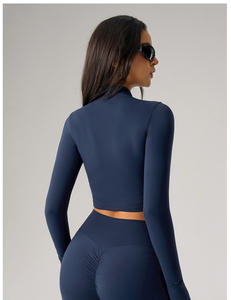 OEM ODM Dames Slim Fit Yogakleding Jas Gym Lange Mouw Sport Ritsjas Gymkleding Jassen Workout Ritsjas Yogajas - Product Image 4