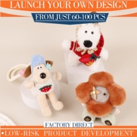 Breloque de sac en peluche chien mignon avec fleur, faite main sur mesure, faible MOQ pour sac à main, accessoire de porte-clés, stock boutique, option cadeau de fêtes