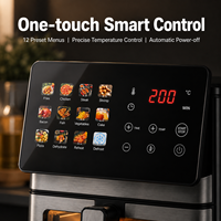 Nouvelle friteuse à air intelligente au design innovant avec écran tactile flottant, 12 programmes de cuisson prédéfinis, fenêtre visible, en acier inoxydable, fabricant OEM ODM