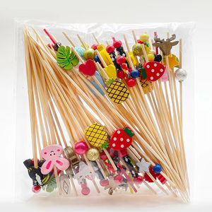 Bâton de Bambou Mixte Animal Mignon <span class=keywords><strong>Cure</strong></span>-dents Jetable Personnalisable Logo Plusieurs Longueurs Sac Emballage Fruit Fleur Hamburger - Product Image 4