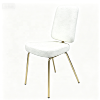 Chaises de mariage en velours blanc, équipement de décoration pour événements, acier inoxydable