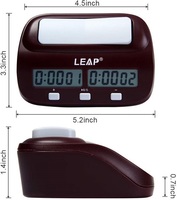 Horloge d'échecs électronique compacte Leap PQ9907S, horloge d'échecs numérique simple, horloge de compétition, horloge d'échecs à compte à rebours
