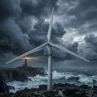Éolienne 30KW GWS-30000W, vitesse de démarrage basse de 2,5 m/s, rotor de 12 m, 3 phases PMSG 380V pour parc éolien