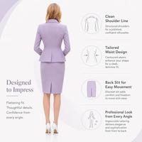 Ensemble deux pièces sur mesure OEM : tailleur croisé lavande et jupe crayon – Tenue professionnelle formelle pour femme