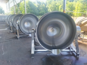 Panela de Cozinha Industrial em Aço Inoxidável 304 com Controle PLC, Grande Capacidade, Aquecimento Elétrico a Vapor para Processamento de Alimentos - Product Image 2