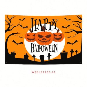 Wholesale Printing Spooky Personalized Scary Halloween Pumpkin Banner Party Outdoor <b>Flags</b> - Product Image 6