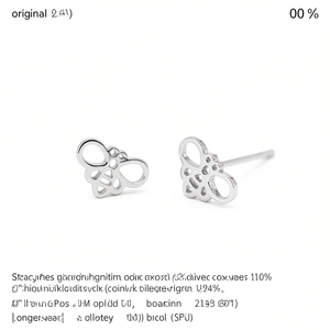 Boucles d'oreilles papillon blanc champagne en alliage, bijoux mignons unisexes à la mode, cadeau pour femmes et hommes - Product Image 1