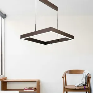 Custom pendant chocolate square shape LED chandelier aluminum pendant Light for home hotel office decoration