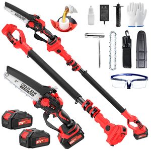 Tronçonneuse à perche télescopique sans balais 21V à batterie, moteur 550W, barre multi-longueurs pour l'élagage extérieur et le jardinage GT-500 - Product Image 1