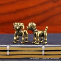 Décoration de bureau Dingtong : Chien robot en laiton, petit objet décoratif en cuivre représentant un chien du zodiaque