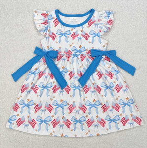 Conjuntos de Camisetas con Bolsillos y Pantalones Cortos con Estampado de Banderas del 4 de Julio para Hermanos y Niños, Vestidos hasta la Rodilla - Product Image 6