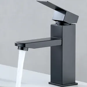 Factory Supplier Bathroom Sink Tap Deck Mounted Faucet Black Basin Faucet Taps