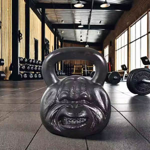 Premium Cast Iron Monkey Head Kettlebell Set Black Heavy Duty Fitness <strong>Equipment</strong> For Home And Commercial <strong>Gym</strong> Training - Product Image 3