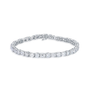 <span class=keywords><strong>Bracciale</strong></span> <span class=keywords><strong>con</strong></span> Diamanti Coltivati in Laboratorio a Taglio Personalizzato, Smeraldo Taglio Rotondo <span class=keywords><strong>con</strong></span> Certificato IGI, <span class=keywords><strong>Bracciale</strong></span> in Oro 18K per Donna e Uomo, Gioielli Premium - Product Image 5