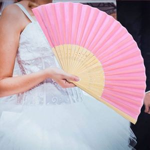 แฟนโปรแกรมงานแต่งงานสไตล์วินเทจ-ไม้ไผ่ธรรมชาติพร้อมพู่ริบบิ้นที่กำหนดเอง - Product Image 5