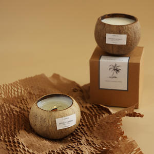 Regalos de recuerdos creativos hechos a mano, velas aromáticas de cera de soja en cáscara de <span class=keywords><strong>coco</strong></span>, decoración para el hogar, velas perfumadas personalizadas de lujo con logotipo - Product Image 2