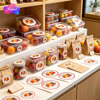 Étiquette ronde personnalisée avec logo de marque, autocollant pour fruits, étiquette d'emballage alimentaire écologique personnalisée, autocollant en vinyle imperméable pour boîte cadeau de fruits