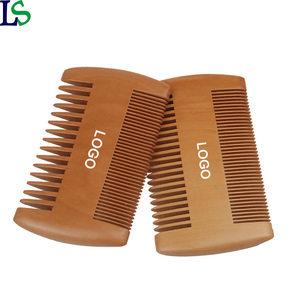 Pettini per la cura della barba in legno con pettine a denti larghi su entrambi i lati del barbiere con Logo inciso personalizzato - Product Image 4