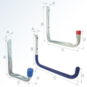 Galvanized Steel L Shape Wall Mount Storage <b>Hook</b> Heavy Duty Garage Warehouse Pipe <b>Tool</b> Hanger - Product Image 2